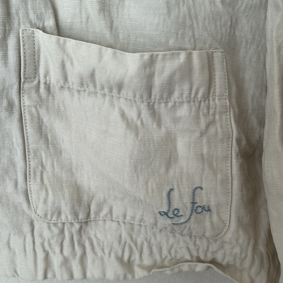 Le fou Wilfred Linen jacket aritzia size XS cream white mother of pearl button - Picture 4 of 8